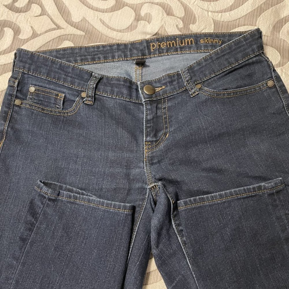 GAP Women's Premium Skinny Stretch Blue Jeans Size 4 (27) Dark Rinse - Picture 5 of 6